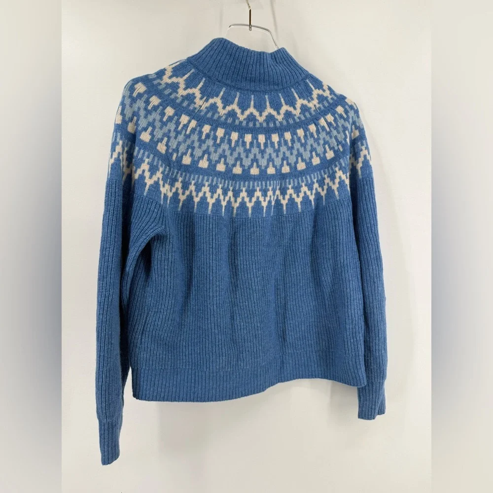 J.‎ Crew | Women's Lambs Wool Academia Fair Isle Mockneck Pullover Sweater small